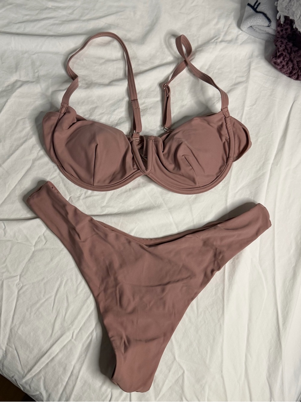 Women’s Two-Piece Swim Set in Dusty Rose